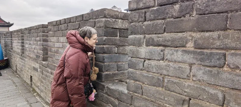 Олеся на городской стене