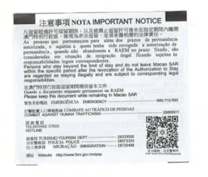 Свой набор предупреждений, но тут про покинуть территорию в основном и хранить при себе бумажку, а также полезные телефоны на экстренный случай