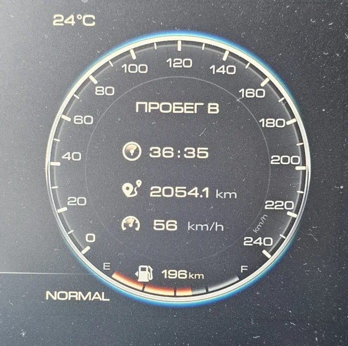 общий пробег за поездку