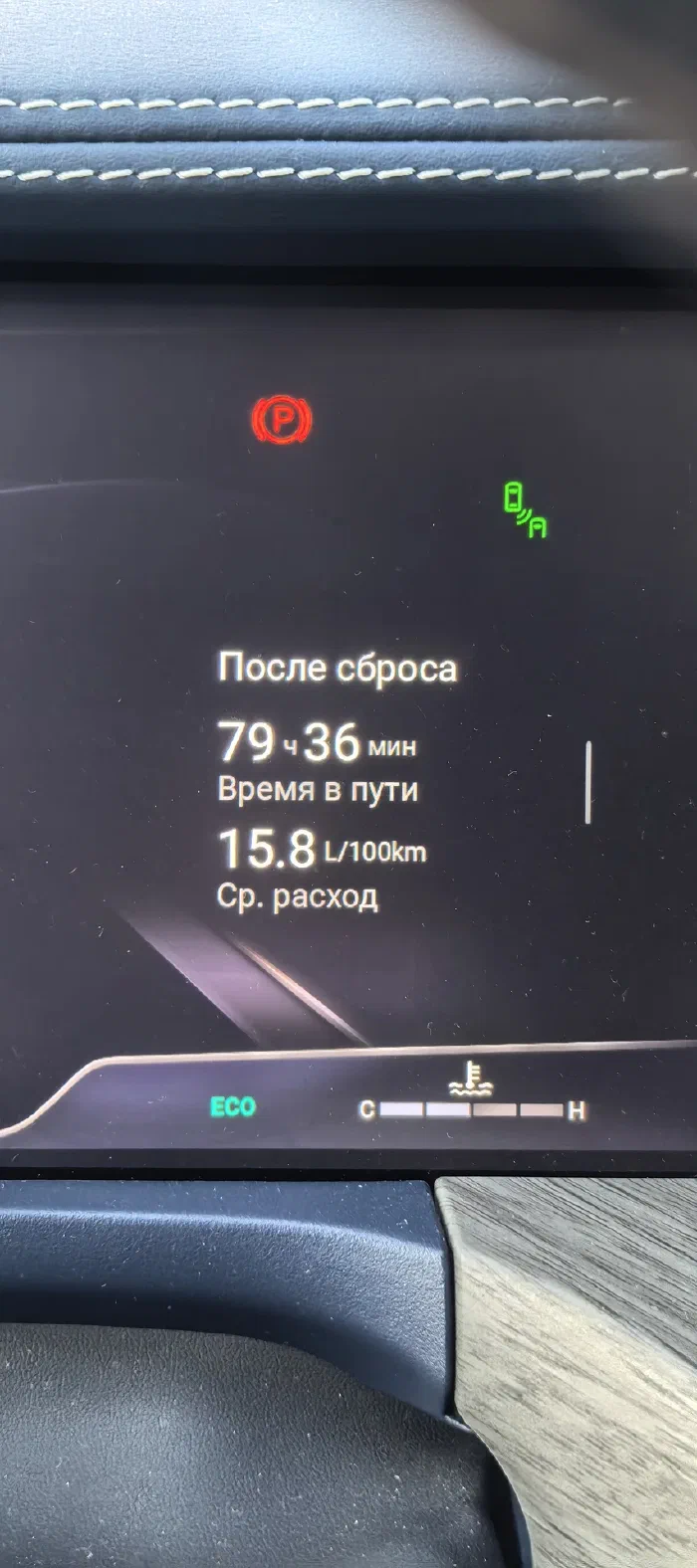 Время в пути и средний расход