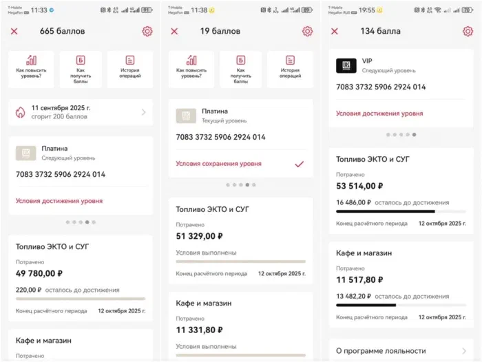 220 рублей не хватало до Платины где-то после Твери, теперь не так уж и много до ВИП осталось